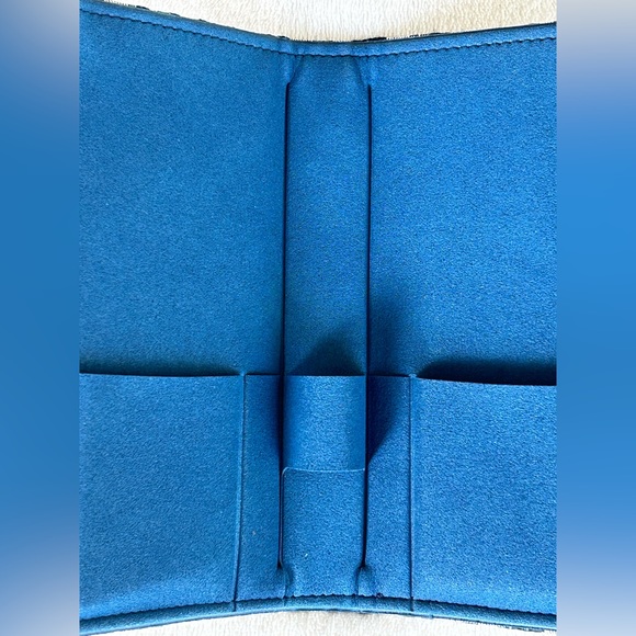 Vintage Christian Dior Blue Trotter Canvas Comb/Mirror Vanity Case, Rare Unique! - Picture 7 of 16